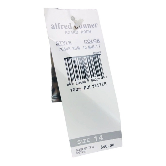 2686 VTG Alfred Dunner Animal Print Collard Button Up Blouse Sz 14 - Picture 5 of 10